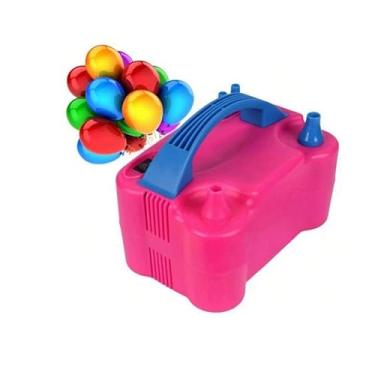 Imagem de Inflador Compressor Eletrico P/Encher Bexiga 2 Bicos(Rosa,220V)