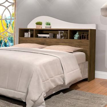 Imagem de Cabeceira Casal Irlanda 1 Prateleira Flex Jequitibá/Off White - J&a Móveis