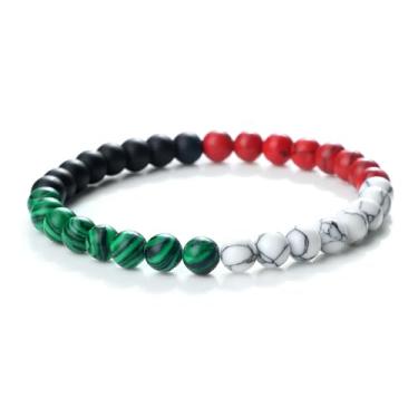 Imagem de POYAMUSE Pulseira com contas palestinas - Pulseira de contas palestina grátis para homens e mulheres, suporte acessórios palestinos, Medium, Pedra, contas de pedra