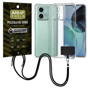 Imagem de Capinha Com Cordão Moto G35 + Película de Vidro 3D - Armyshield