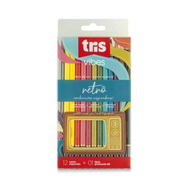 Imagem de Lápis de Cor Tris Vibes Retrô 12 Cores 
