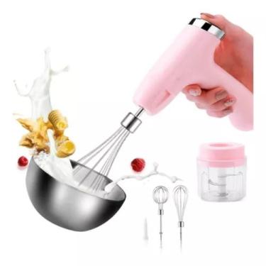 Imagem de Batedeira e Mixer Sem Fio Elétrica Mini Processador Triturador Portati