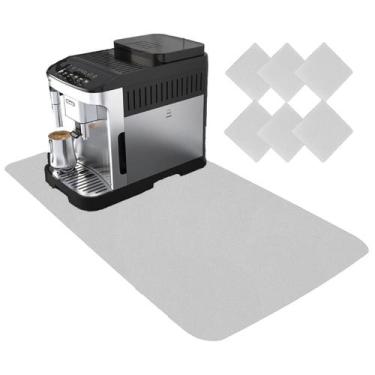 Imagem de Kit Tapete De Mesa Apoio Cafeteira 90x40cm + 6 Porta Xicaras Para Cant