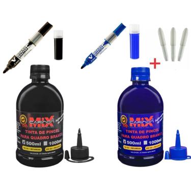 Imagem de Combo Tinta Marcador De Quadro Branco 500Ml + 2 Pincel Pilot