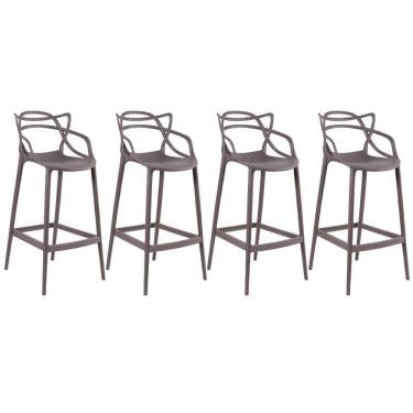 Imagem de Kit 4 Banquetas Altas Masters Allegra 76 Cm Fendi