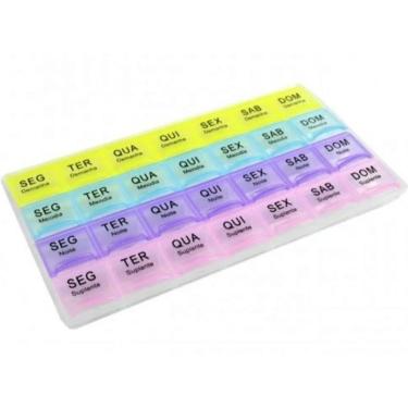 Imagem de Porta Comprimidos 28 Divisões Manhã Tarde Noite Adicional