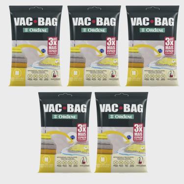 Imagem de Kit 5 Sacos á Vácuo Protetor De Roupas Vac Bag Médio 45x65 Ordene