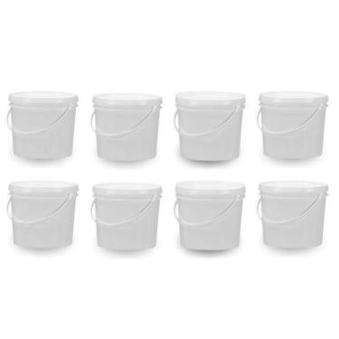 Imagem de Balde 1.8 Litros Branco Para Azeite 8 Pçs - Nastripack