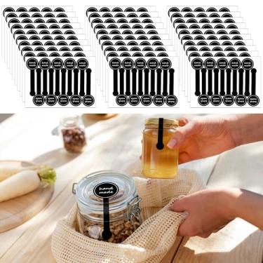 Imagem de Fssqii 300 peças de adesivos feitos à mão, etiquetas de selagem, pacote de varejo de alimentos, etiquetas de papel autoadesivas, pirulito, pastelaria, pote de pedreiro, caixa de bolo de especiarias