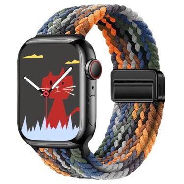 Imagem de Yaber Pulseira trançada compatível com Apple Watch séries 10 9, 8, 7, 6, 5, 4, 3, 2 e 1 de 38 mm, 40 mm, 40 mm, 41 mm, 42 mm, 46 mm, 46 mm, 46 mm, 46 mm, 49 mm, 49 mm (série 3))
