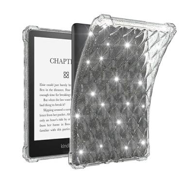 Imagem de QYiiD Capa para Kindle de 15.2 cm 10ª geração versão 2019 (não serve para Paperwhite/Oasis), capa transparente de TPU flexível e ultrafina, proteção leve e durável, glitter transparente
