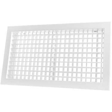 Imagem de Repa Market Grade de 43 x 23 cm (abertura do duto) para duto plano quadrado/retangular - Tampa de alumínio com lâminas ajustáveis - Registro de admissão/escape de duto de ar para tubo HVAC, ventilação