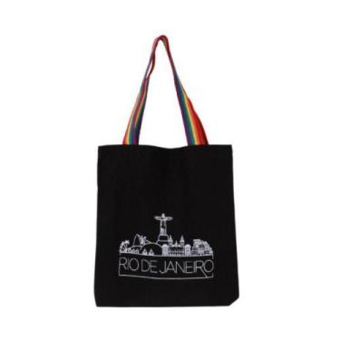 Imagem de Bolsa Ecobag 100% algodão Black RIO DE JANEIRO (arco-íris) - CARIOCA M