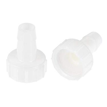 Imagem de uxcell Acoplador de encaixe de mangueira ABS, 10 mm Barb x G1/2 adaptador de tubo de rosca fêmea, branco, 2 peças