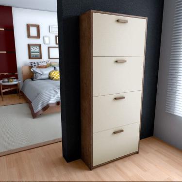 Imagem de Sapateira Organizador 4 Gavetas 150x65cm Lunna Canela/Off White