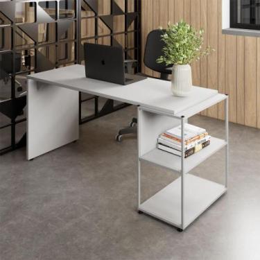 Imagem de Escrivaninha Escritório com Estante Baixa 3 Prateleiras F5 - F5 Office