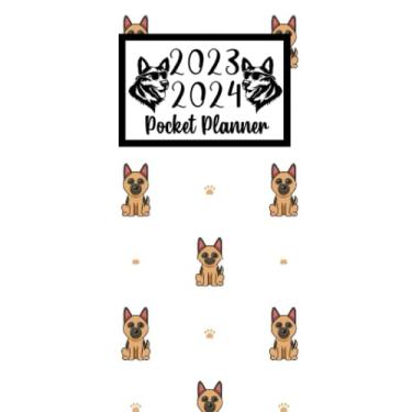 Imagem de 2023 2024 pocket planner For Purse Dog German Shepherd Lovers: 2 year Pocket Calendar January 2023 to December 2024 | 24 Months Monthly Planner & ... with Federal Holidays | Cute Dog Pattern