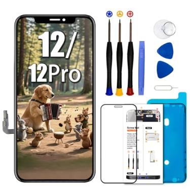 Imagem de Tela de substituição para iPhone 12/12 Pro de 6,1 polegadas, tela LCD sensível ao toque digitalizadora com conjunto de ferramentas de reparo, compatível com modelos A2403, A2172, A2402, A2404, A2407