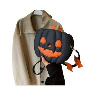 Imagem de Bolsa de Ombro de Halloween com Caveira e Fantasma - Design Diabólico 