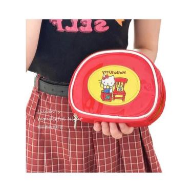 Imagem de Bolsa de Maquiagem Kawaii Hello Kitty - Grande Capacidade e À Prova D'