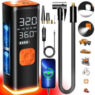 Imagem de VIL Compressor de ar portátil para inflador de pneu, bomba de ar de 12 V CC para pneus de carro, compressor de ar portátil de 150 PSI com medidor de pressão/luz LED, inflador de pneu portátil de 20000