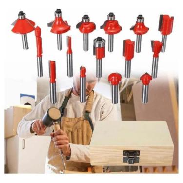 Imagem de Jogo Fresas para Tupia 6mm+ Estojo de Madeira - led