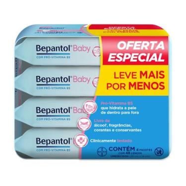 Imagem de Kit com 4 Lenços Umedecidos Hipoalergênico 48un - Bepantol