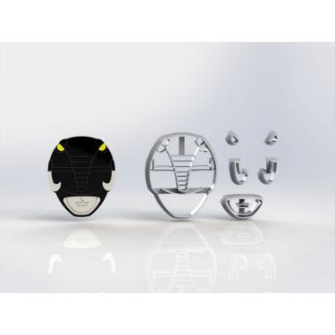 Imagem de Cortador Kit Power Rangers 5 Personagens E Raio Tamanho 6Cm