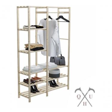 Imagem de Suporte Pinus Organizador De Roupas Varal Cabideiro