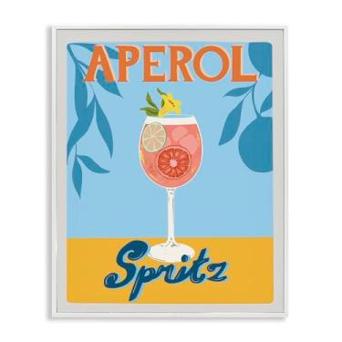 Imagem de Stupell Industries Tropical Aperol Spritz Branco Emoldurado Giclee Art Design por Jo Reid, 40,6 x 50,8 cm