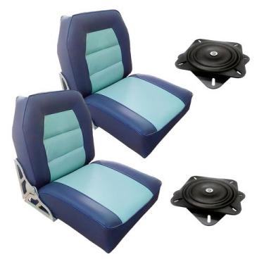 Imagem de Par de Cadeiras Almofadadas para Barco de Alumínio ou Lancha + Bases G