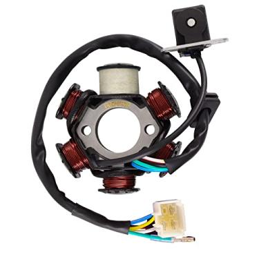 Imagem de CQSPMOTO Estator Magnético Para Moto Com 5 Fios Ca E 6 Polos De Substituição Motores 50Cc, 100Cc, 125Cc 150Cc, Quadriciclo, Kart, Buggy, Scooter, Trilha Taotao, Ignição Quádrupla (Plugue 4 Pinos Soq