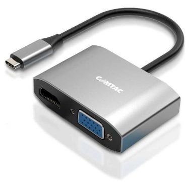 Imagem de Adaptador Conversor USB-C para HDMI e VGA - 4k-30Hz - 1080p - Comtac 20119453