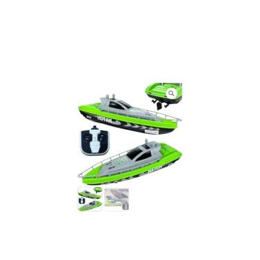 Imagem de Barco de Controle Remoto Match, Lancha Esportiva, Verde e Cinza, Brinquedo Aquático