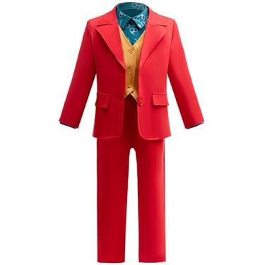 Imagem de ADREIT Boys Halloween Costumes Red Suits kids with Jacket T-shirt Vest Pant Sets for Movie Cosplay Dress-Up