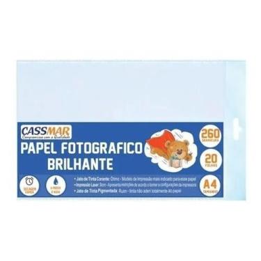 Imagem de Papel Fotográfico A4 Brilhante 260g Cassmar 20 fls