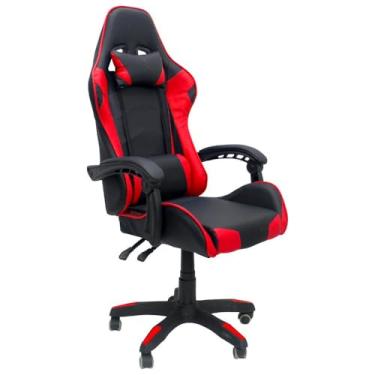 Imagem de Cadeira Gamer Base Giratória Reclinável - Vermelho