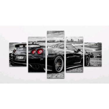 Imagem de Quadro Mosaico 5 Peças Horizontal Mdf Fita Dupla Face Nissan