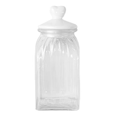 Imagem de Pote Vidro Tampa Cerâmica Coração 750Ml Class Home
