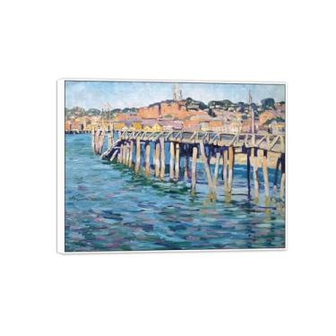 Imagem de MUHJDYC Pôster de pintura famosa de arte de parede Jane Peterson em tela para decoração de sala de estar (um cais antigo) 20 x 25 cm - 8 x 10 pol