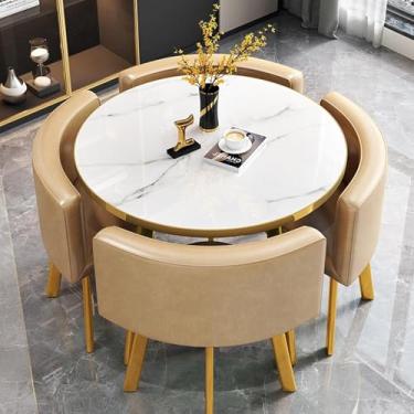 Imagem de Mesa De Clube De Sala De Recepção De Escritório, Combinação De Mesa E Cadeira De Recepção, Cadeira De Couro Pu Estilo Retrô Pernas De Metal, Mesa E Cadeir, Khaki