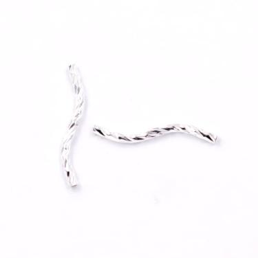 Imagem de Malahill Contas de tubo S para fabricação de joias 50 peças 1,5 x 20 mm prata