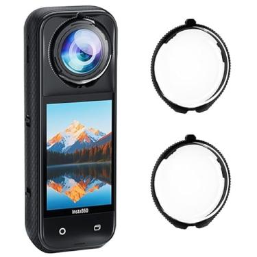 Imagem de Coyktonty Protetor de lente/capa protetora de lente para Insta360 X5, dureza 9H alta transmitância, à prova d'água à prova de poeira (material PC)