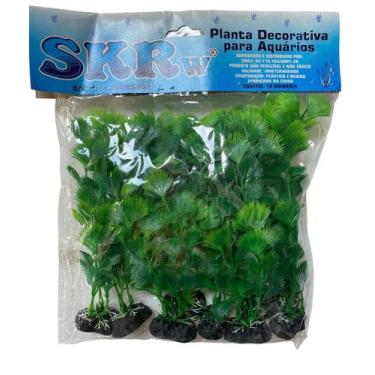 Imagem de Planta Artificial Para Aquario 17 Cm - 10 Unidades - Skrw, Verde