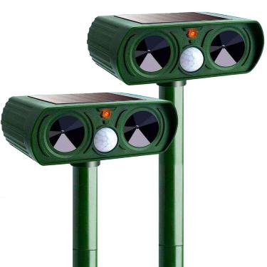 Imagem de Repelente Solar Ultrassônico Kit 2 Uni Jardim Espanta Previne Roedores Passaros Pragas Gambas Pombos
