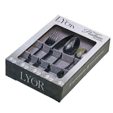 Imagem de Faqueiro Inox Black 24 Peças - Lyor 