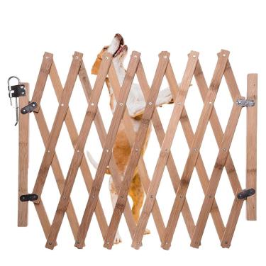 Imagem de Portao Retratil de Bambu Pet Cachorro Cao Bebe Criança Cercado Grade Sanfonada