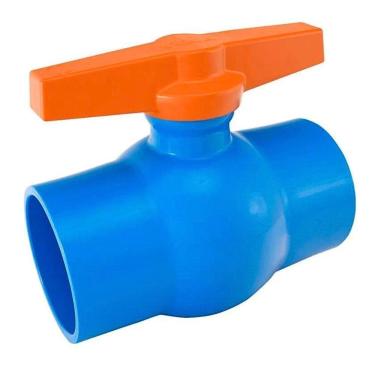 Imagem de Registro De Esfera 20mm (1/2 Pol) Pvc Irrigacao Soldavel Azul Viqua