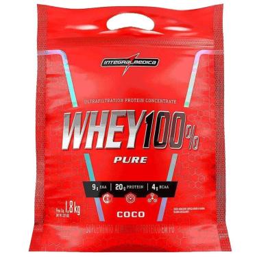 Imagem de Whey 100% Protein Concentrado Puro Proteinas Coco 1,8Kg - Integralmédica-Unissex