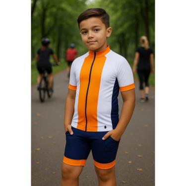 Imagem de Conjunto Infantil para Pedalar - Roupas de Ciclismo Kids Camiseta + Bermuda UV - D.A Modas-Masculino